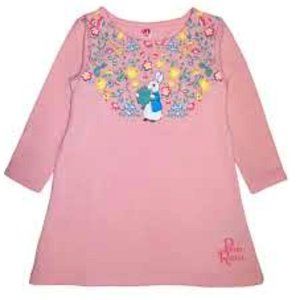 Uniqlo Kids Big Girls Peter Rabbit Long Sleeve Sweater Dress Pink  Size 120/8-9